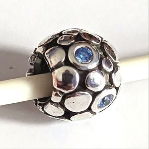 Pandora Blue Bubbles Sterling Silver & Crystals Charm
